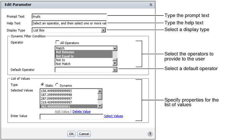Creating a dynamic filter parameter