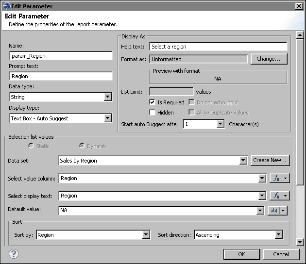 parameter editor