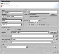Figure 16-18 Dynamic parameter options in Edit Parameter