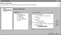 Figure 16-6 Cross Tab Cube Builder displaying two groups and a summary field