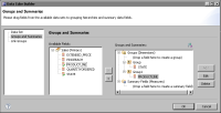 Figure 16-5 Cross Tab Cube Builder displaying two groups