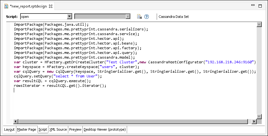 Figure 2-4 Specifying the open clause