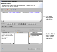 Figure 1-29 The expression builder displaying the expression to concatenate data