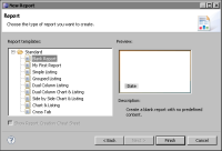 Figure 1-6 Report templates in New Report