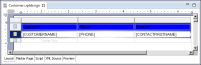 Figure 1-31 Selected table row in the layout editor