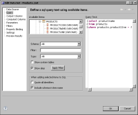 Figure 16-30 Query with parameter marker for cascading parameter group