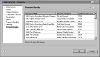Figure 12-11 Data rows returned by the Products data set