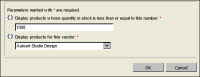 Figure 12-19 Enter Parameters displaying both report parameters
