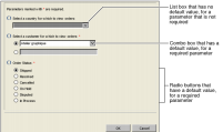 Figure 16-13 Three types of selection elements in Enter Parameters