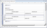 Figure 12-20 Report design including the payments subreport