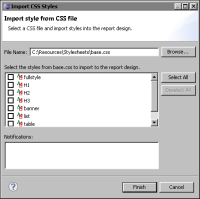 Figure 6-3 Examples of styles defined in a CSS file