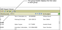 Figure 7-7 Report preview showing one of the four credit limit groups