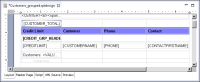 Figure 7-19 Report design showing a total count for customers