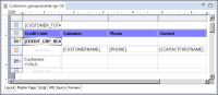 Figure 7-23 Group heading cell selected