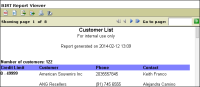 Figure 7-28 Report preview showing Number of customers: 122 on one line