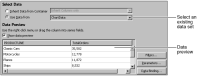 Figure 13-5 Selecting a data set in the lower section of Select Data