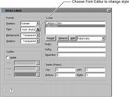Figure 13-21 Opening Font Editor from Labels