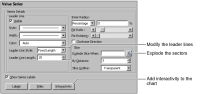 Figure 13-23 Editing leader lines and exploding sectors