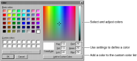 Figure 15-5 Color palette including custom color options