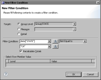 Figure 16-14 New Filter Condition showing an example of a complete filter condition