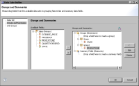 Figure 16-5 Cross Tab Cube Builder displaying two groups
