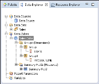 Figure 16-7 Data Explorer showing the Sales cube