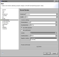 Figure 17-19 Format Number showing the currency setting