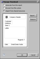 Figure 19-8 A thumbnail image selected for the template