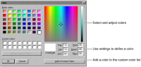 Figure 15-5 Color palette including custom color options