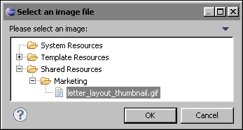 Figure 19-7 Choosing a thumbnail image from shared resources