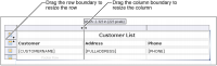 Figure 6-15 Resize rows or columns by dragging boundaries