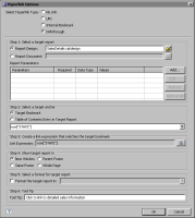 Figure 22-7 Hyperlink options for linking two reports