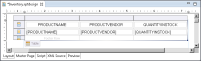 Figure 12-12 Layout editor displaying product data in a table
