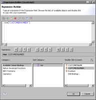 Figure 12-17 CUSTOMERNUMBER field in the expression builder