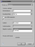 Figure 16-20 Format Builder for Currency data