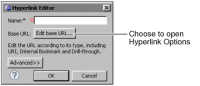 Figure 18-4 Interactivity editor showing hyperlink action selected