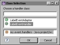 Figure 23-8 Selecting the event handler class